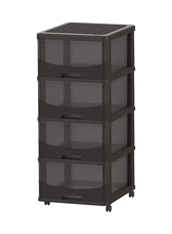 Cosmoplast Rattan Strg Cabinet-4 D Brown