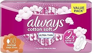 Always Pads Ultra Thin Cottony Soft Normal With Wings 20 Sanitary Pads