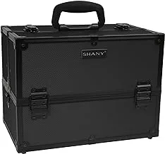 SHANY Essential Pro Makeup Train Case With Shoulder Strap And Locks - Black On Black