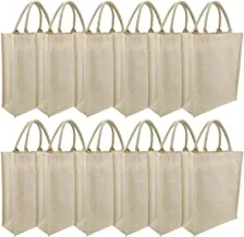 eco-neutral Unisex Adults Tote Bags Bulk Tote Bags - Jute Shopping Bags (pack of 12)