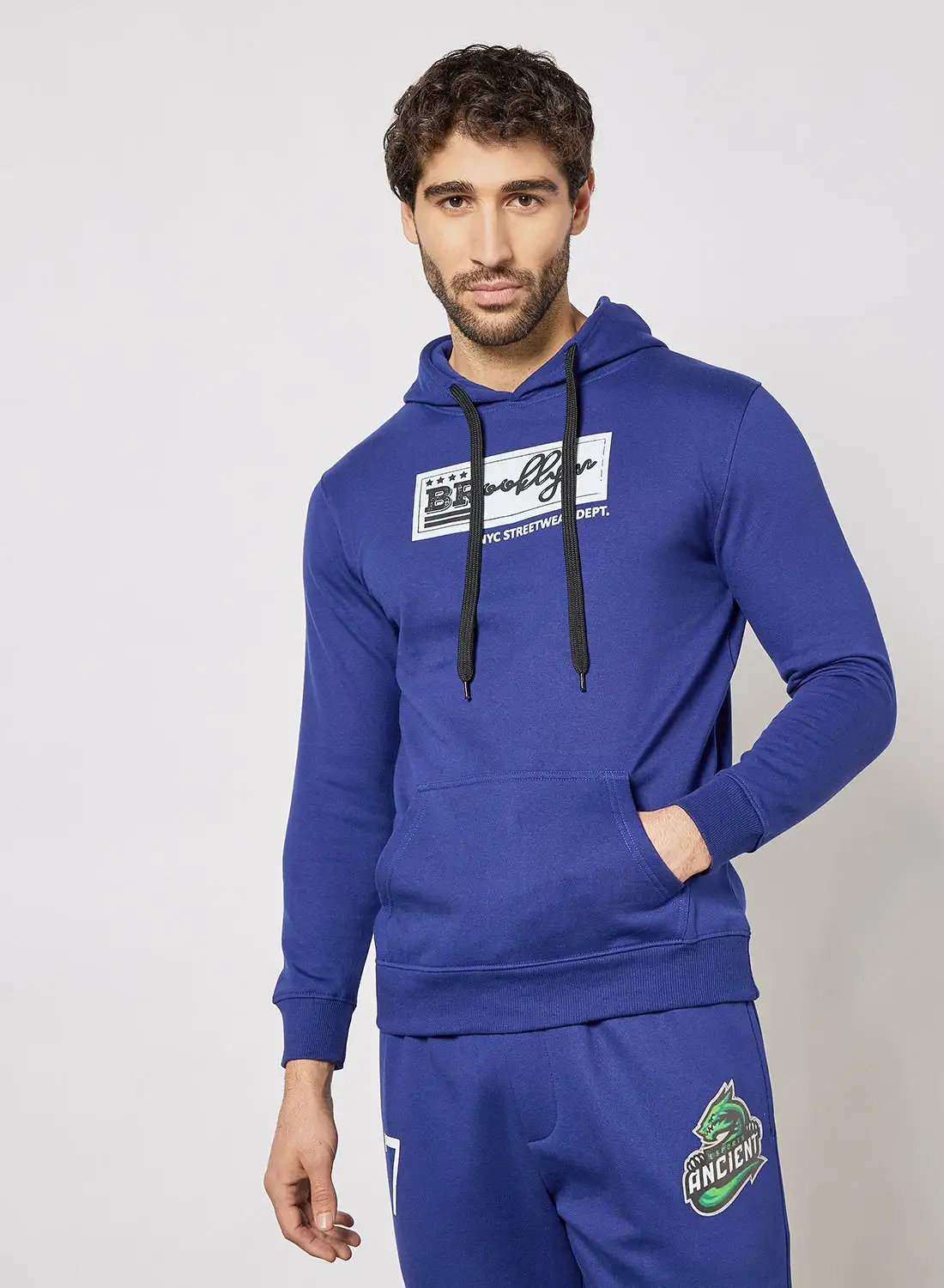 QUWA Casual Comfortable Hoodie Blue