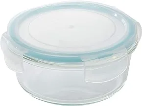 Taliona Borosilicate Glass Boro Pro Round Food Container, Blue, 570 ml