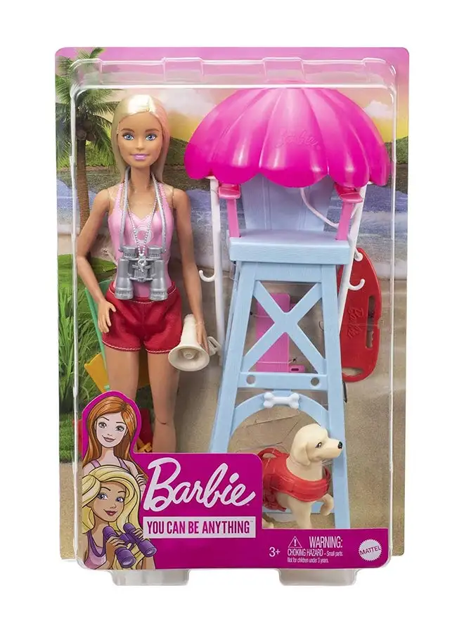 Barbie Life Saver Set Blonde Lifeguard Fashion Doll And Playset Multicolor 3+ Years 2.4 x 5 x 12.8cm