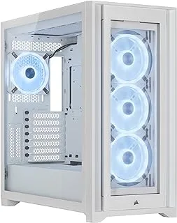 Corsair iCUE 5000X RGB QL Edition Tempered Glass Mid-Tower Smart Case, True White, CC-9011233-WW