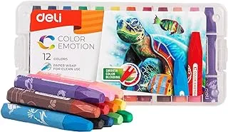 Deli EC20104 Gel Color Crayon for Kids 12-Pieces