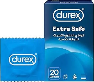 Durex Extra Safe Extra Lubed Condoms for Men, Pack of 20