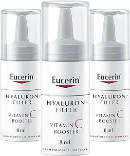 Eucerin Hyaluron Filler Anti-Aging Face Serum Vitamin C Booster with Hyaluronic Acid, Plumps up Deep Wrinkles, for Fresh and Radiant Skin, Suitable for All Skin Types, 3 x 8ml