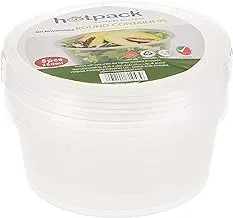 Hotpack Disposable Microwave Plastic Container With Lids, 250Cc, Pack Of 5