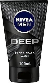 NIVEA MEN Face & Beard Wash Cleanser, DEEP Active Charcoal, 100ml.