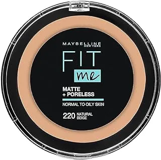 Maybelline New York Fit Me Matte and Poreless Powder, 220 Natural Beige, 12 gm