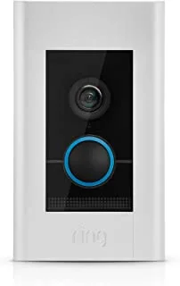Ring Video Doorbell Elite - درجة احترافية ، جرس باب أمان مثبت على الحائط / توصيل الطاقة عبر إيثرنت ، حديث ثنائي الاتجاه ، فيديو مباشر عالي الدقة بالكامل ، كشف الحركة ، رؤية ليلية