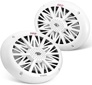 6X9 Inch Dual Marine Speakers - 2 Way Waterproof And Weather Resistant Outdoor Audio Stereo Sound System With 260 Watt Power, Poly Carbon Cone And Cloth Surround - 1 Pair - Plmr692 - White