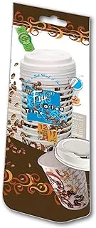 Fun Coffee Time Insulated Foam-Paper Cup 8Oz With Lid - Mocha - Pack Of 12