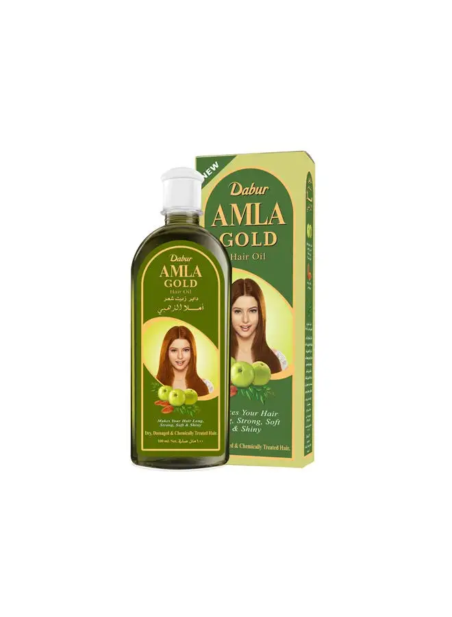 Dabur Amla Gold Hair Oil 180 ml | with Almond & Henna | Promotes Hair Growth For Dry | Damaged & Chemically Treated Hair 200ml