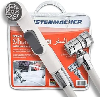 KISTENMACHER Travel Shattaf Set with automatic 3-way diverter, portable bidet sprayer and extra-long bidet hose, Made in Germany