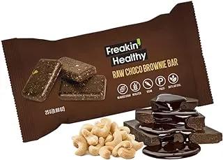 Freakin Healthy Raw Choco Brownie Snack Bar 25G ، خالي من الغلوتين ، وجبات خفيفة نباتية وصحية