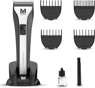 MOSER 1877-0150, CHROM2STYLE Professional cord/cordless hair clipper, Grey, Small