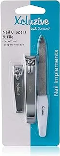 Xcluzive Set Of 2 Nail Clippers + Nail File, Pack Of 1