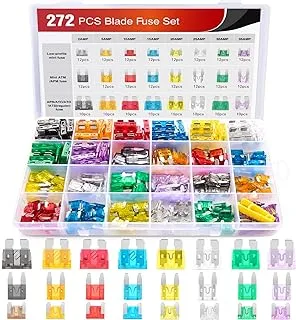 Nilight - 50019R 272Pcs Standard & Mini & Low Profile Mini Blade Fuse Assortment, 2A 5A 10A 15A 20A 25A 30A 35A Replacement Fuses For Car Boat Truck Suv Automotive