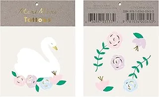 Meri Meri Floral Swan Temporary Tattoos Sheets 2 Pieces