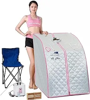 SKY LAND Sauna Family Portable Steam_Sauna 2L, Personal Therapeutic Sauna for Weight Loss, Detox Relaxation at Home, One PersonTent with Remote Control, Folding Chair, EM-9181