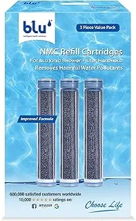 blu NMC Refill Cartridge for Handheld Blu Ionic Shower Filter - Nano Molecular Cluster technology - Combo Pack (3 units Value Pack)