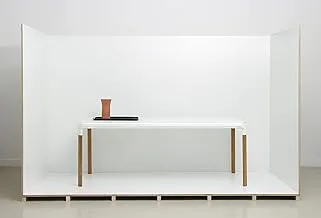 AT800 RECTANGULAR TABLE 100X200 ALU, BLANC - TEAK, NATURAL