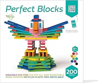 Tegu 200 Piece Perfect Blocks Building Set, Multicolor (Amazon Exclusive)