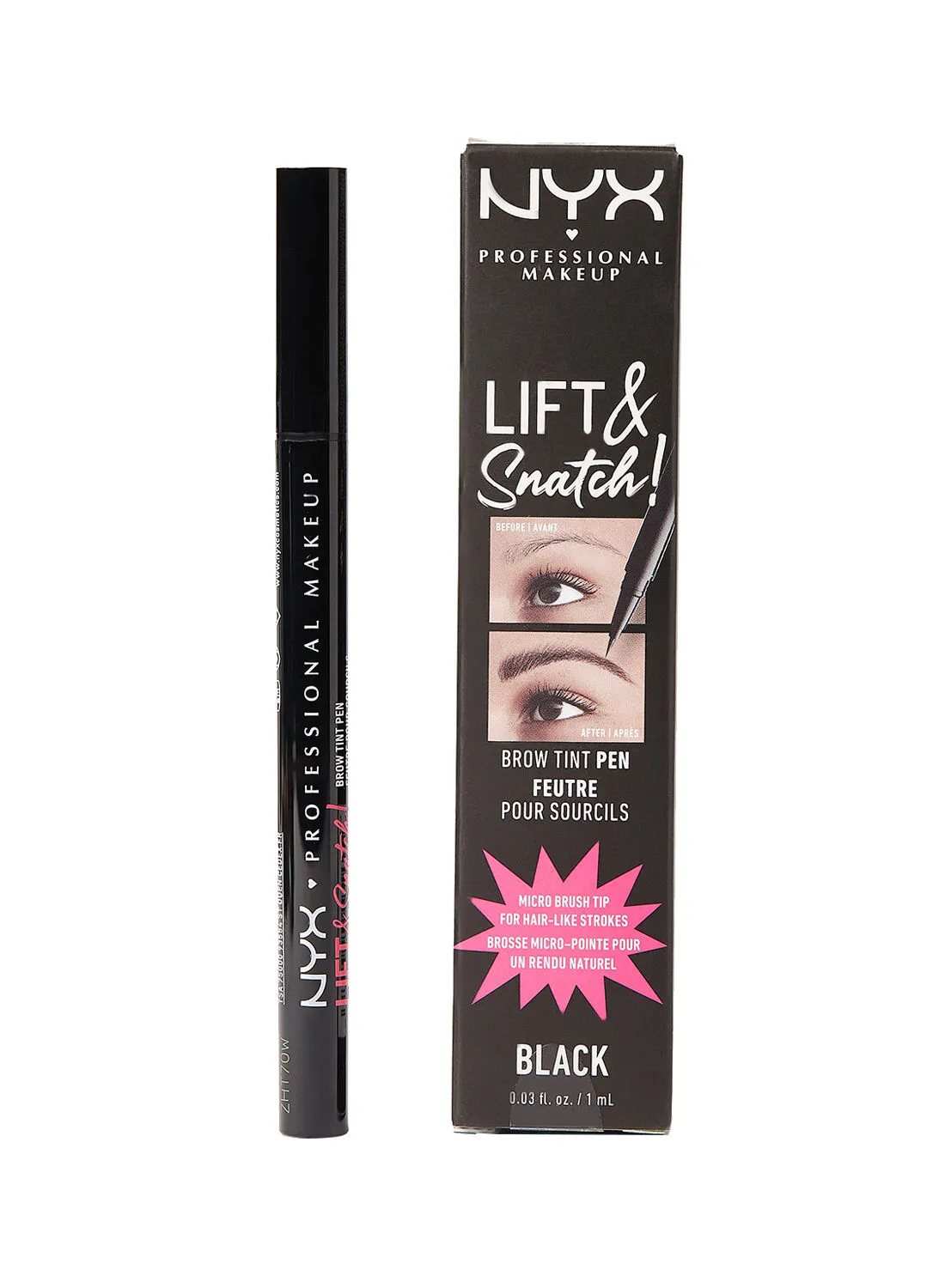 NYX PROFESSIONAL MAKEUP Lift & Snatch! قلم تلوين حواجب أسود 10