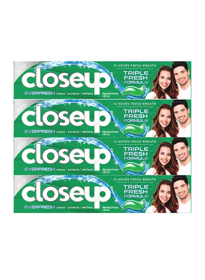 Closeup Menthol Fresh Gel Toothpaste Pack of 4 120ml