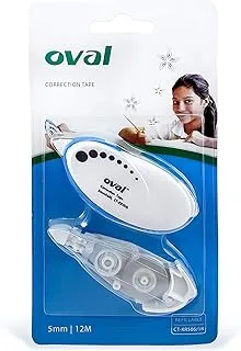 OVAL OVALCORRECTION TAPE 5MM X 12M + 1REFILL IN A BLISTER CARD, WHITE, CTKR506/1R