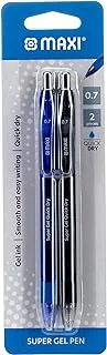 Maxi GEL PEN 0.7 mm BLISTER OF 2 PC ASSORTED (1 BLUE + 1 BLACK)