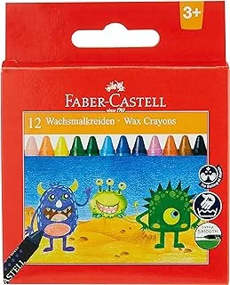 Faber-Castell WAX CRAYON 12 Color Round 90Mm, ASSORTED, 120052