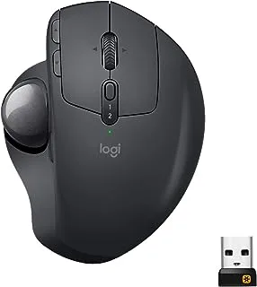 Logitech Mx Ergo Wireless Trackball Mouse, Bluetooth Or 2.4Ghz With Unifying Usb-Receiver, Adjustable Trackball Angle, Precision Scroll-Wheel, Usb-C Charging Battery, Pc / Mac / Ipad Os - Black