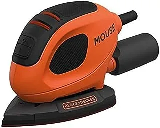 Black+Decker 55W Corded Compact Detail Mouse Sander For Precision & Detailing Work, Orange/Black - Bew230-Gb