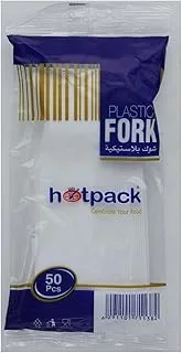 Hotpack Disposable Cutlery Plastic Fork White, 50 Pieces