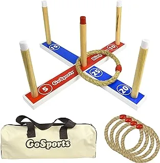 GoSports Premium Wooden Ring Toss Game for Kids & Adults - Classic or Disney