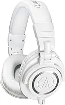 Audio-Technica ATH-M50XWH Professional Studio Monitor Headphones, White, Small