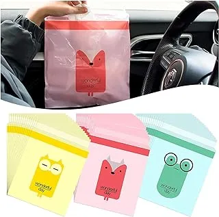 Sky-Touch Self Adhesive Trash Bags 45 Pcs,Waterproof Car Garbage Bag Disposable Trash Bags Leak Proof, Vomit Bags For Cars, Kitchens, Bedrooms, Study Rooms, Travel, Camping, Office