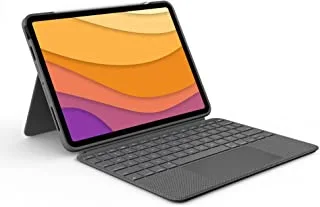 Logitech Combo Touch iPad Pro 12.9-inch (5th, 6th gen - 2021, 2022) Keyboard Case - Detachable Backlit Keyboard with Kickstand, Click-Anywhere Trackpad, Smart Connector - Grey; Arabic Layout