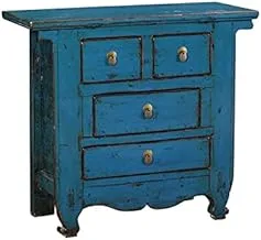 Dubai Garden Centre NB Antique Design 4 Drawers Cabinet, Blue