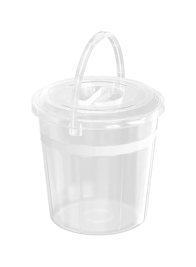 Cosmoplast 5-Liter Round Plastic Bucket With Lid Transparent