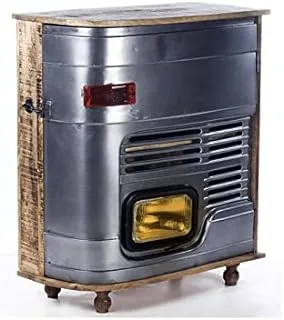 Dubai Garden Centre Reclaimed Truck Cabinet with Headlight, 86 cm Length x 43 cm Width x 103 cm Height