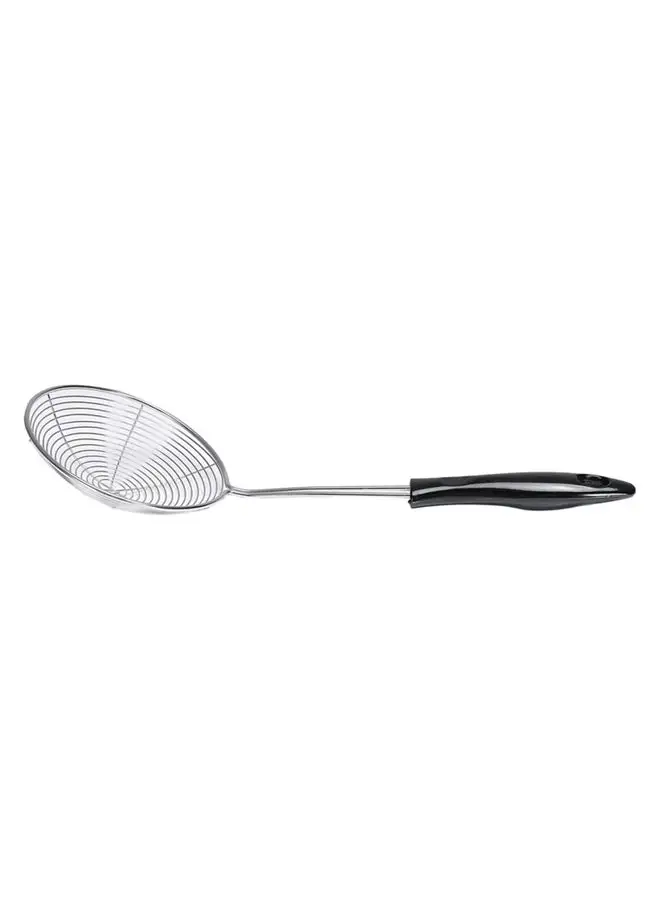 Royalford Stainless Steel Skimmer Silver With Black Handle 17.5cm