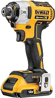 DeWalt 18v Brushless Impact Driver, 205Nm Torque, with 3 speed, for fastenings in wood, concrete and metal, 2x2.0Ah Li-Ion battery with Kitbox, Yellow/Black, DCF887D2-GB, 3 Year Warranty