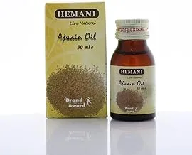 Hemani Ajwain Oil, 30 ml, 100% aromatic, medicinal and cultural purposes, relieves tooth ache, eases digestion.