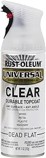 Rust-OlEUm Clear 302151 طلاء بخاخ عالمي لجميع الأسطح 11 أونصة ، مسطح ميت