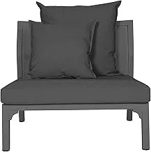 MAIORI- CLASSIQUE CENTER MODULE UNIT WITH CUSHION, CHARBON FRAME WITH ARDOISE FABRIC