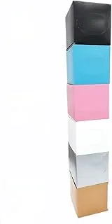 Boutique Tissue Mix Colours Box, Cube Design, Soft Touch, Facial Tissue Box - Pack Of 6.