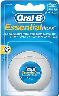 Oral B Essential Unwaxed Dental Floss For Unisex, Shred Resistant, 50 M, 1 Piece